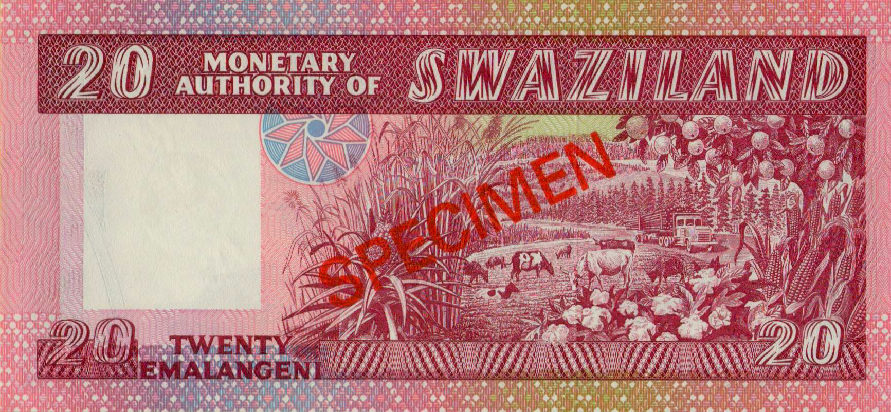 Swaziland 20 1974 UNC P-5/s [SPECIMEN]